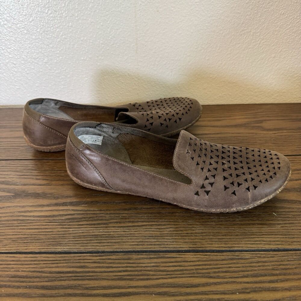 Merrell Mimix Romp Suede Laser Cut Slip On Loafers Taupe Brown Women's Sz 9.5